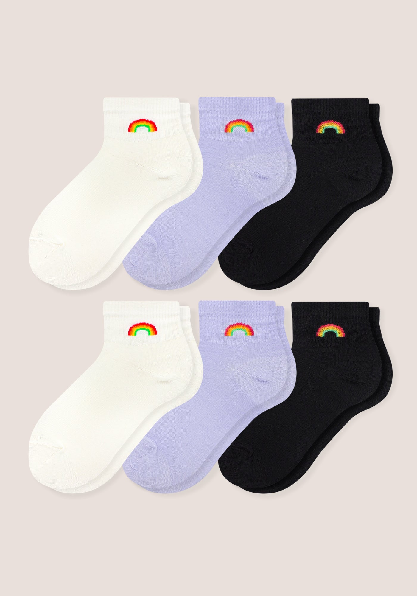 Media Corta Arcoiris Dama-4